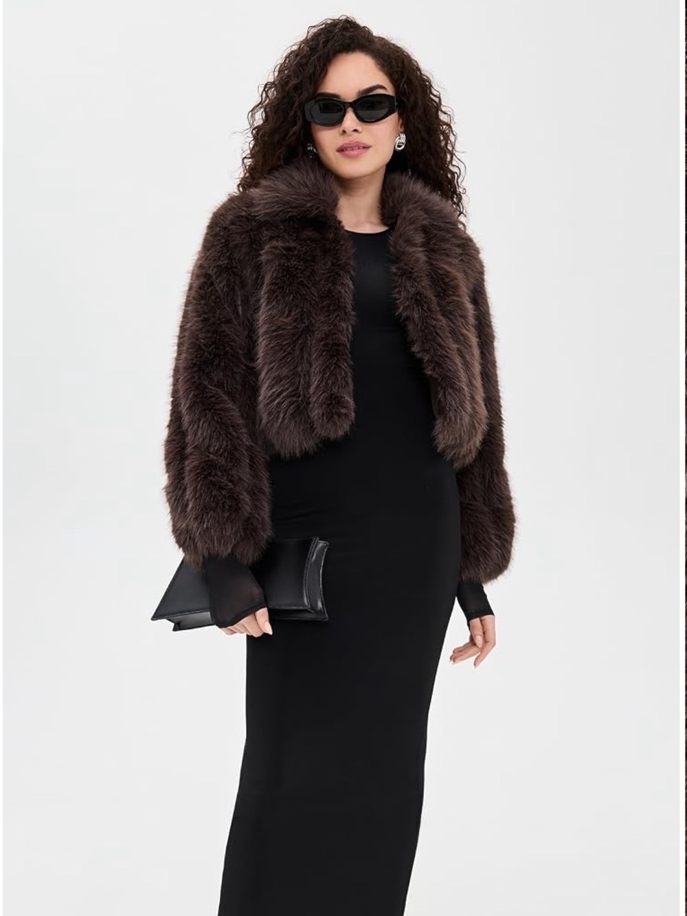 Line & Dot Jax Faux Fur Jacket size Small Dark Brown